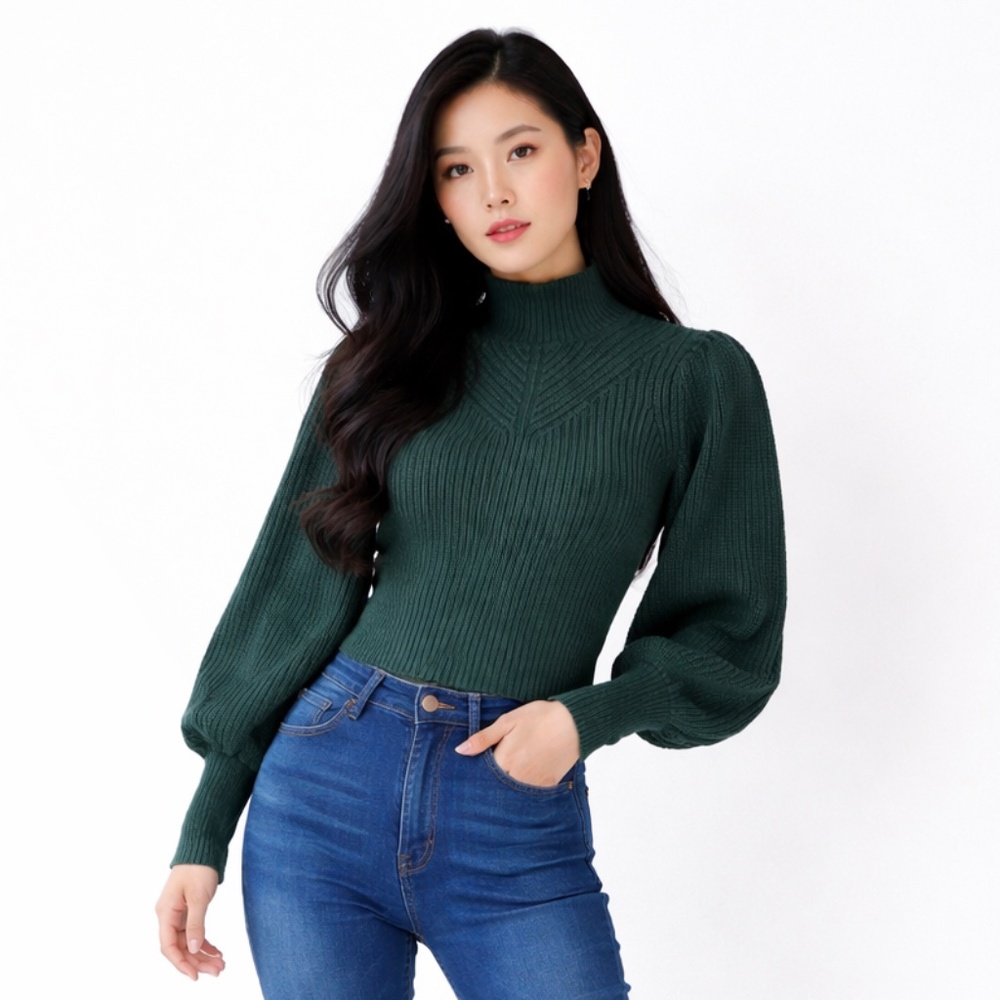 Rachel Zoe Vintage Inspired Ribbed Mixed Knit Sweater